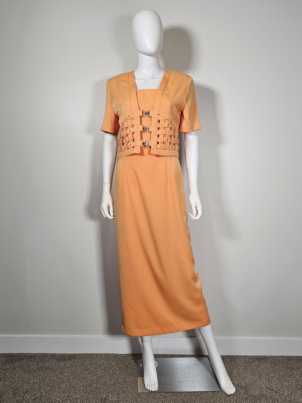 Farouche by Lori Weidner Vintage Yellow Orange Top and Dress Set Sz 4